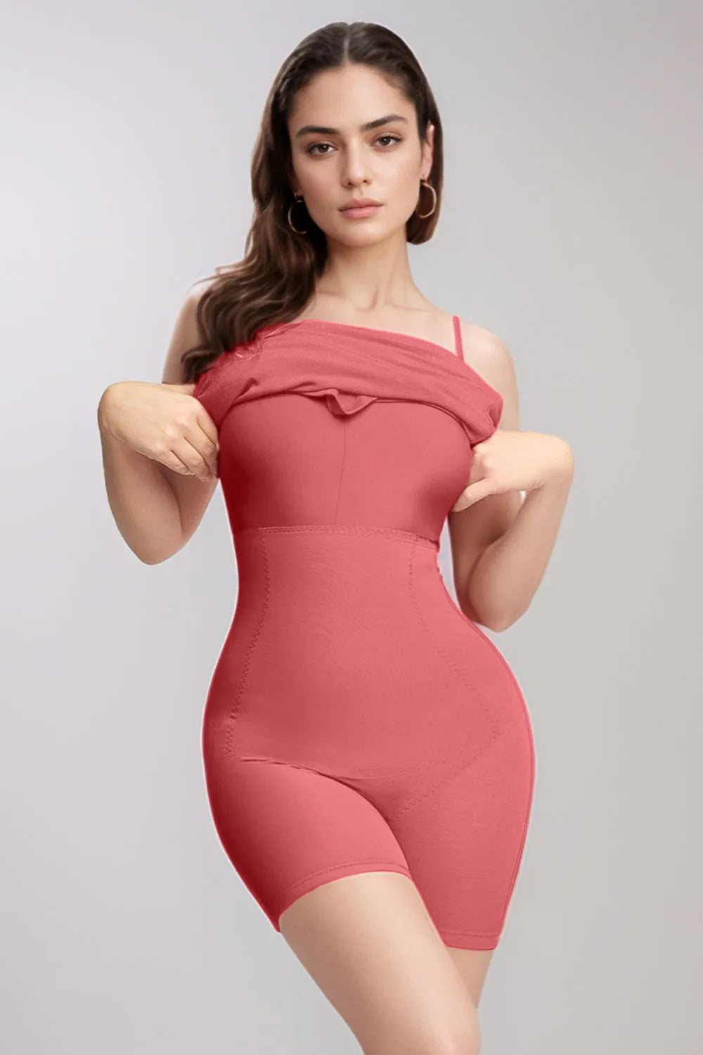 Model wearing a black shapewear dress from Mimi Bella