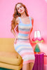 HYFVE Contrast Striped Scoop Neck Wide Strap Knit Dress